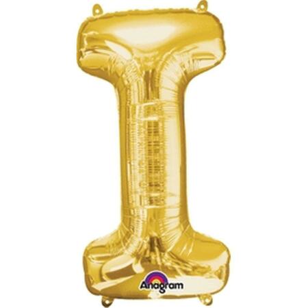 ANAGRAM 32 in. Letter I Gold Supershape Foil Balloon 78407